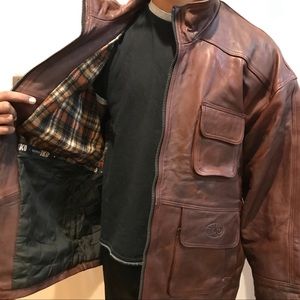 Brown leather jacket